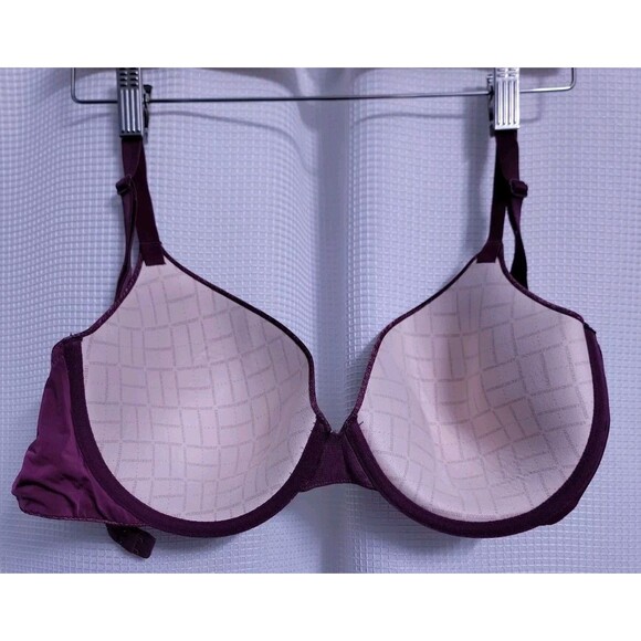 Victoria Secret 36DD Uplift Semi-Demi Underwire Padded Burgundy Bra - Picture 6 of 8